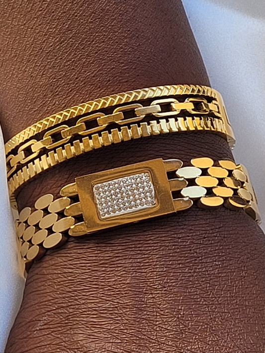 18k Gold Chunky Bangle ARDEINAL