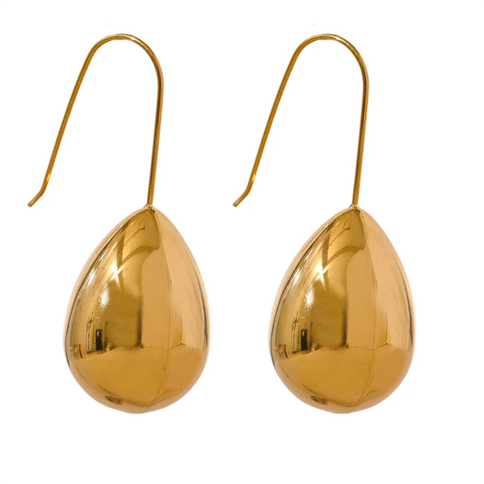 Yhpup Stainless Steel Water Drop Hanging Earrings Prevent Allergy Metal Charm Texture Smooth Fashion Jewelry Accessories Gift ARDEINAL