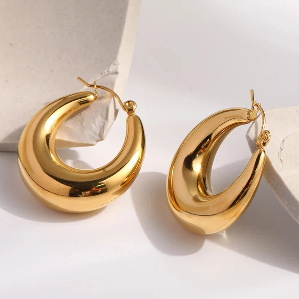 Emma Chunky Hoop Earrings wild and free