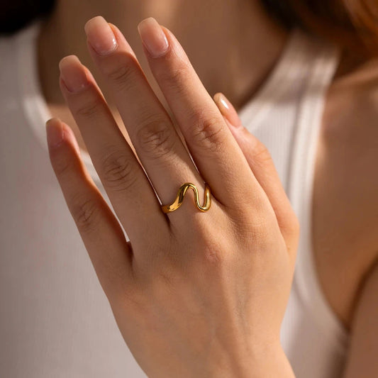 Minimalist Irregular Curve Ring Youthway