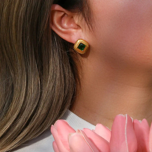 Mini Zircon Stone Stud Earrings E.B.belle