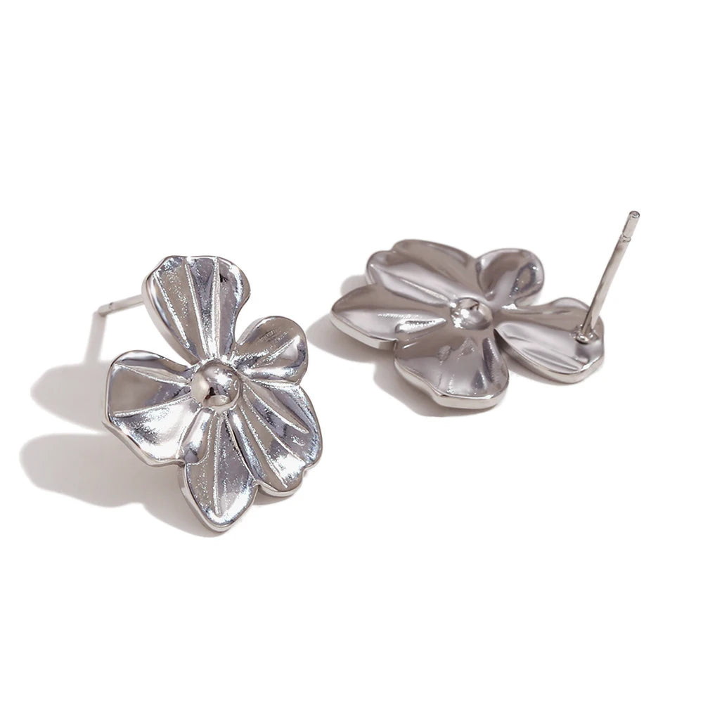 Silver Flower Earrings