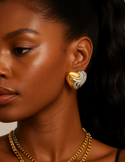 Taylor Two Tone Heart Earrings