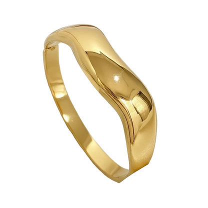 Chunky Gold Wave Bangle ARDEINAL