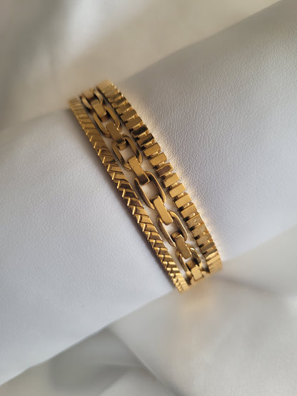 Gold Geometric Bangle