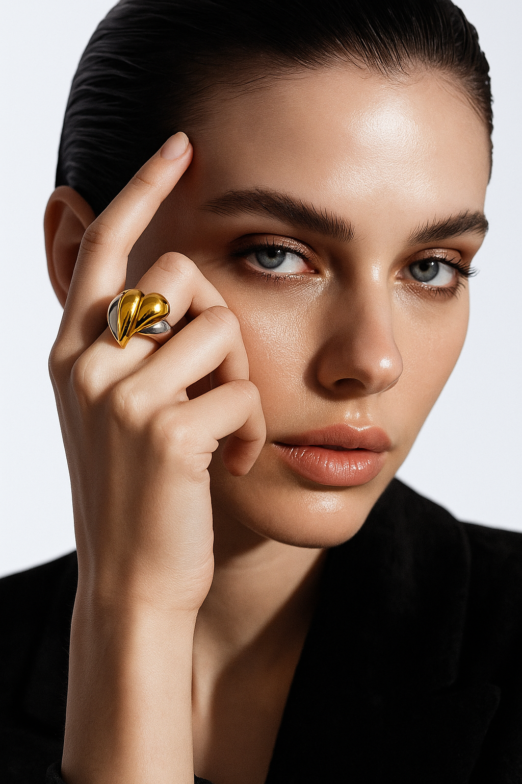 Croissant Mixed Metal Ring YISS FERA