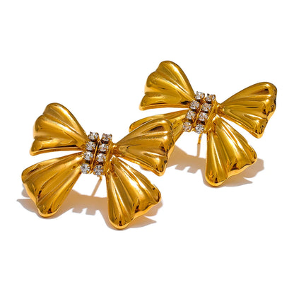 Gold flower Crystal Earrings