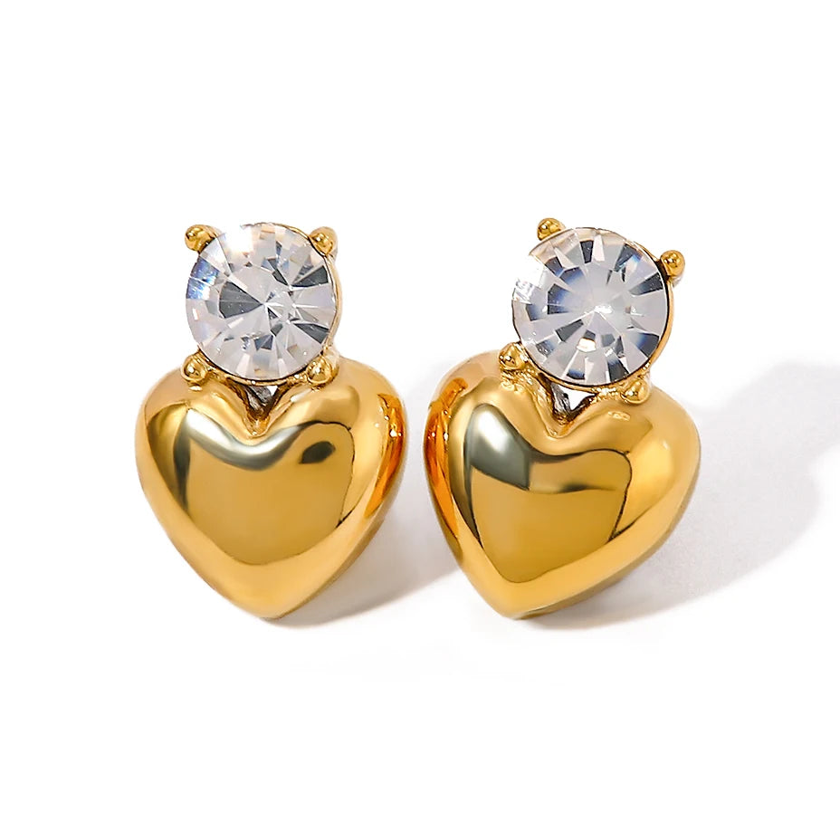 Natalia Heart CZ Earrings Youthway