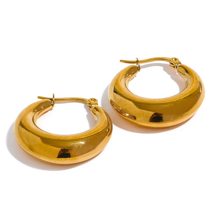 18K Gold Plated Gold Classic Hoop Earrings