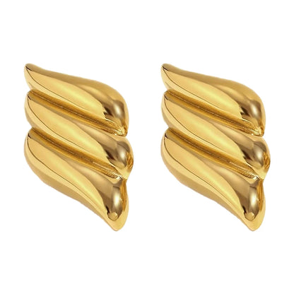 Stud Earrings Gold Color Stainless Steel Earrings for Sensitive Skin Luxury Minimalist Jewelry for Women Daily Accessories ARDEINAL