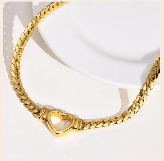 Gold Open Hear Neckace
