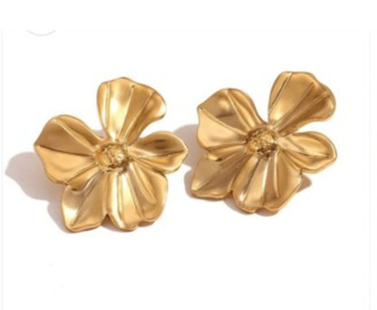 Fashion jewe;ry Gold Flower Earrings