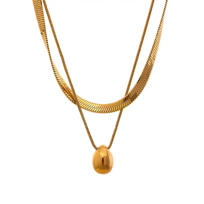 Gold Double Layer Necklace Pendent