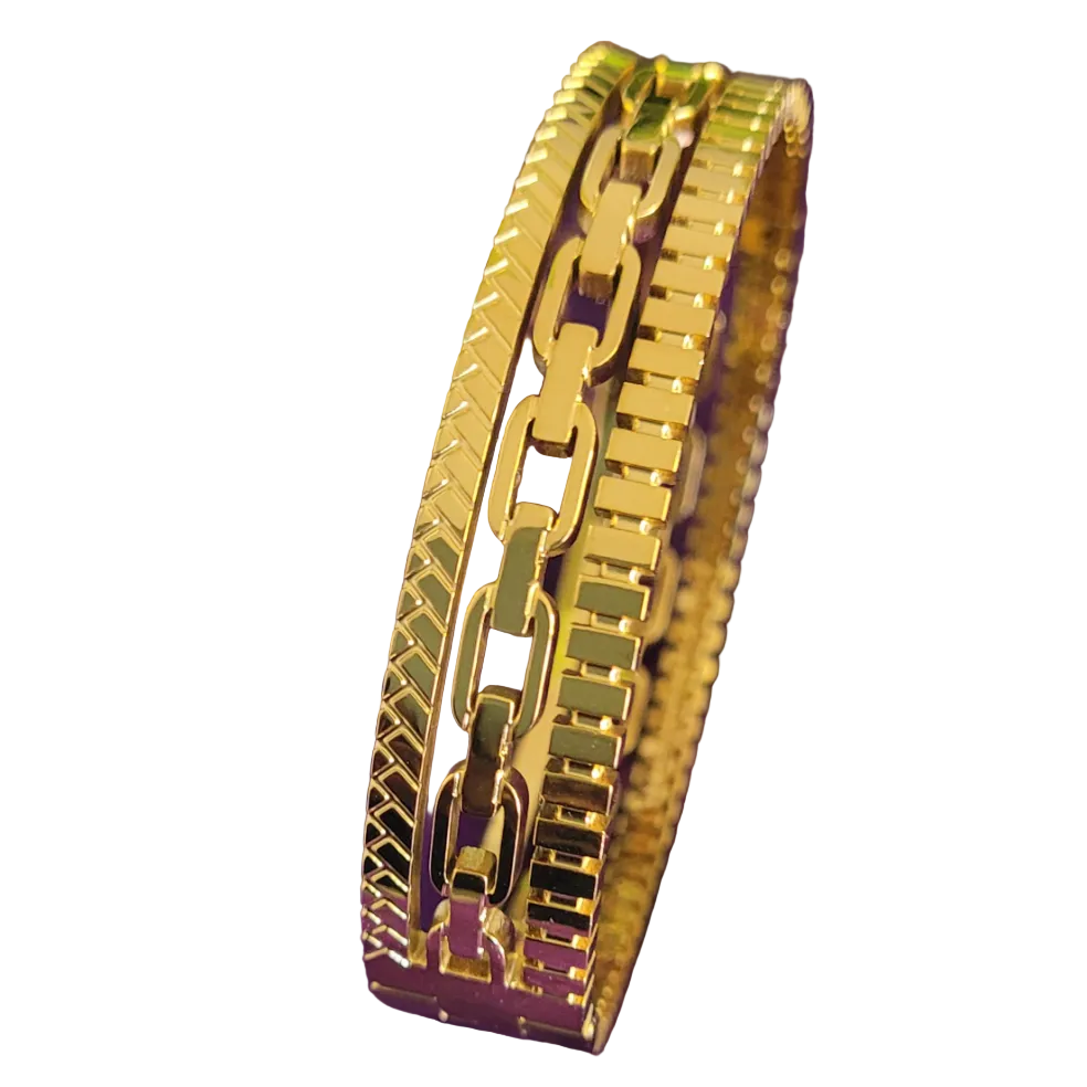 18k Gold Chunky Bangle ARDEINAL