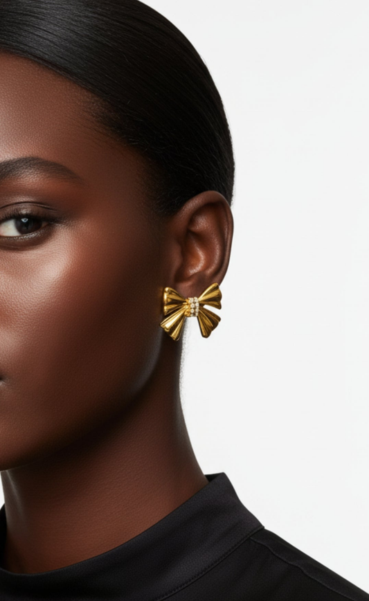 Bowtie Crystal Earrings Yhpup