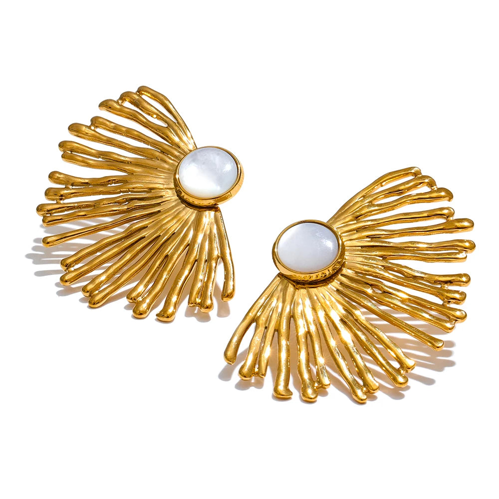 Gold Natural Shell Earring