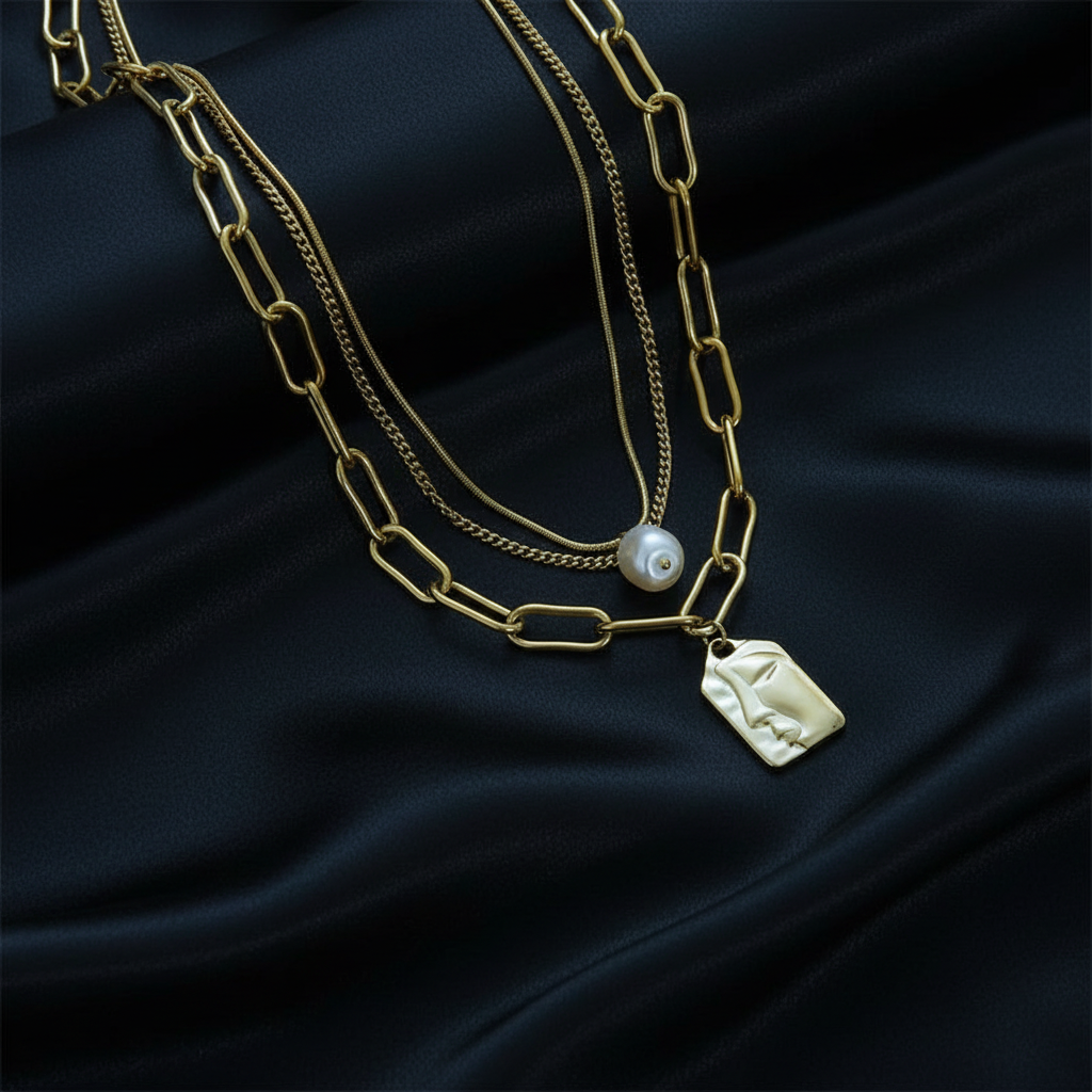 Layla Pearl Portrait Necklace ARDEINAL