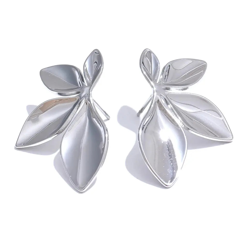 Silver flower earrings