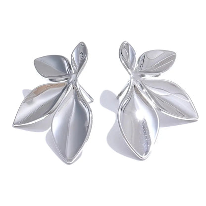 Silver flower earrings