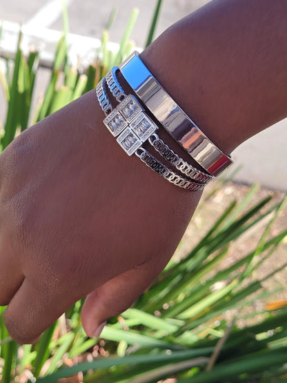 Silver Liliana Crystal Cuff