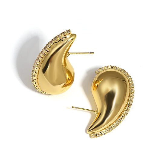 18K Gold Crystal Earrings