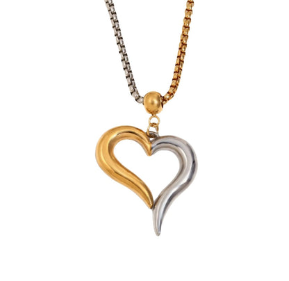 Close-up of the necklace chain, highlighting the distinctive square link design and the high-polish finish.