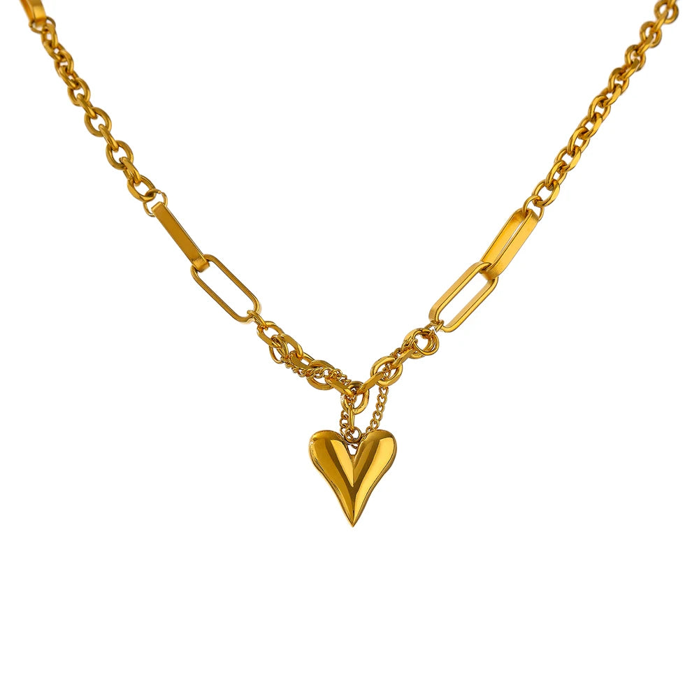 Gold Romantic Heart Necklace