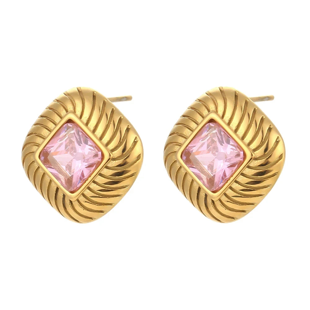 Mini Zircon Stone Stud Earrings E.B.belle