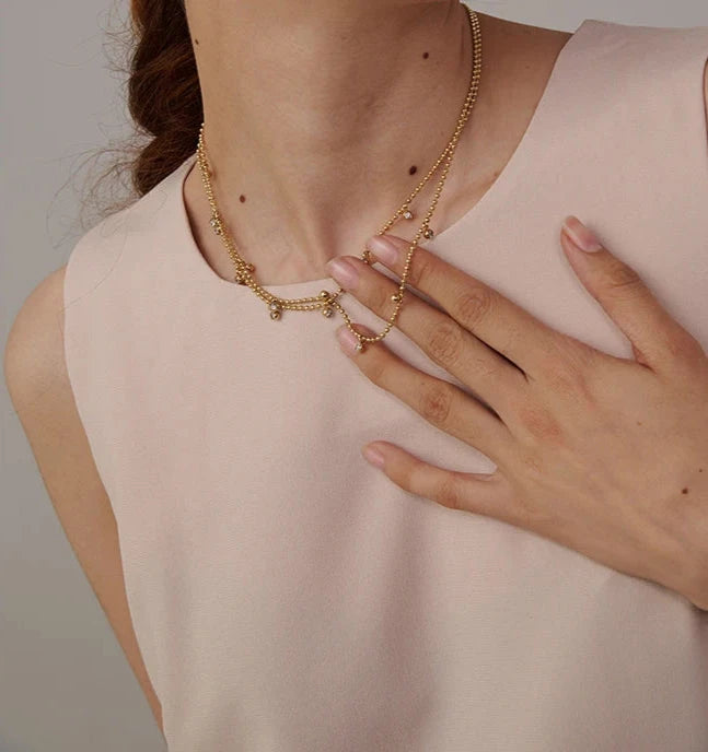 Ghislaine CZ Necklace Yhpup