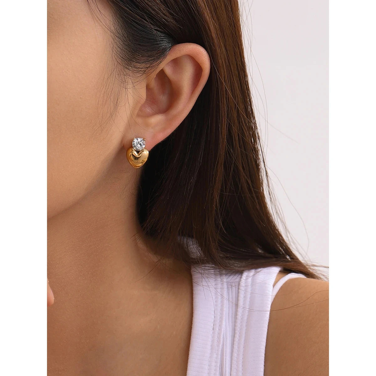 Natalia Heart CZ Earrings Youthway