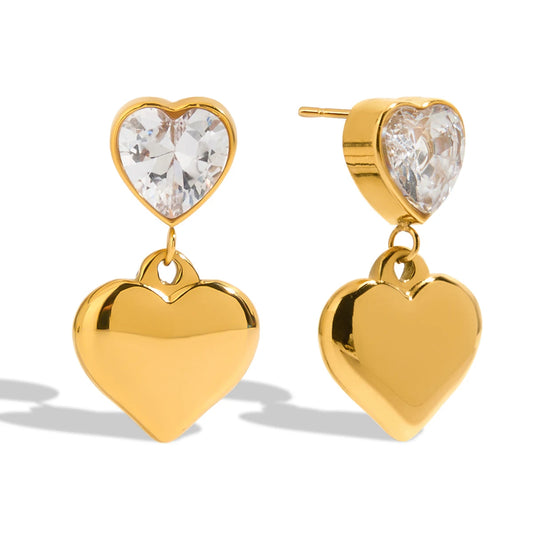 Bianca Crystal Heart Earrings