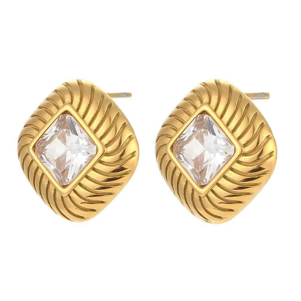 Mini Zircon Stone Stud Earrings E.B.belle