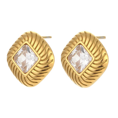 Mini Zircon Stone Stud Earrings E.B.belle