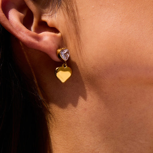Bianca Crystal Heart Earrings