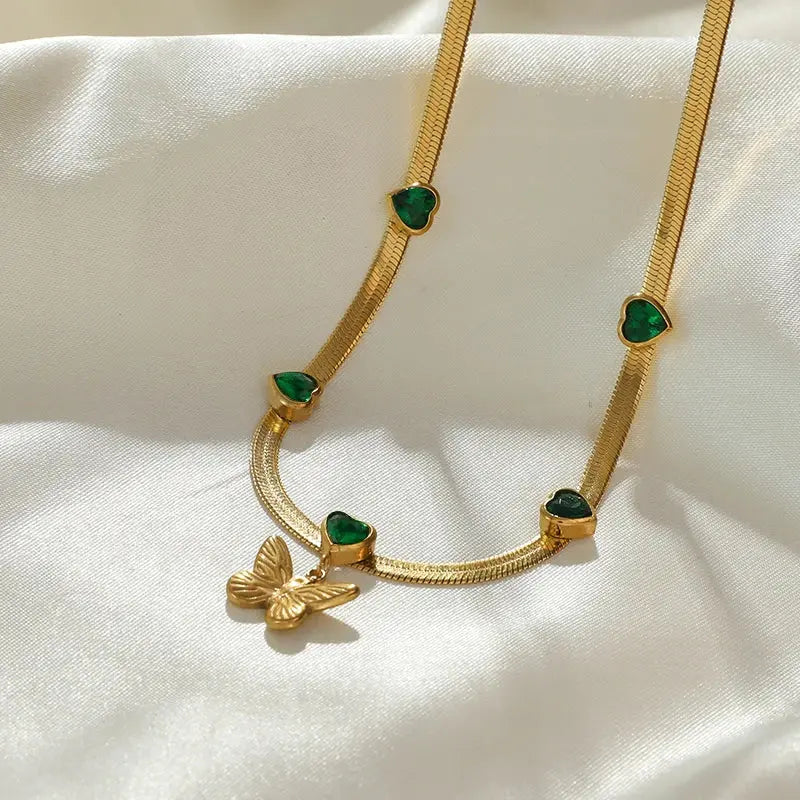 Jasmine Butterfly Crystal Pendant EILIECK