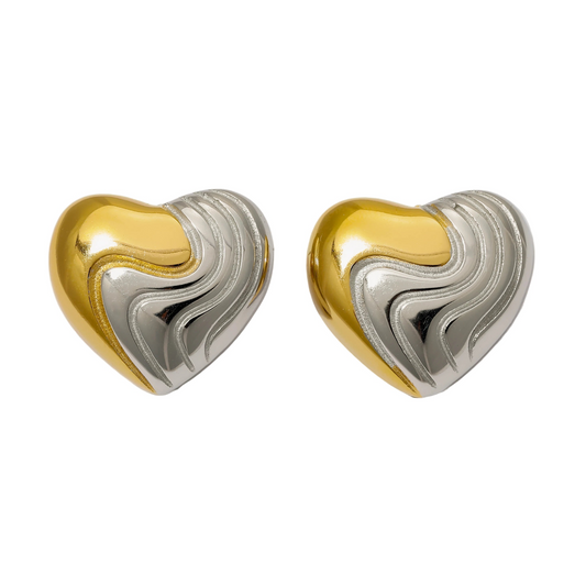 Taylor Two Tone Heart Earrings ARDEINAL