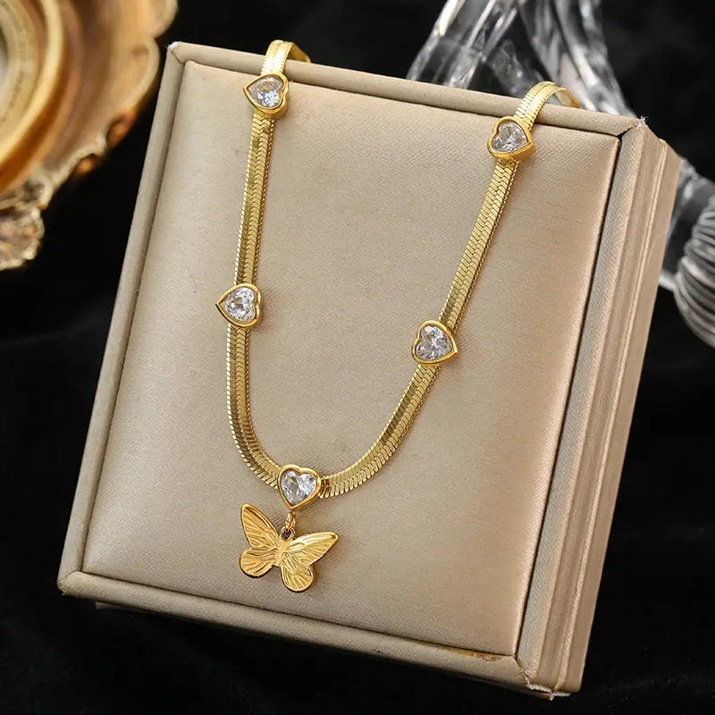 Jasmine Butterfly Crystal Pendant EILIECK