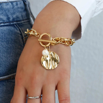 Gold Pearl Charm Bracelet Greatera