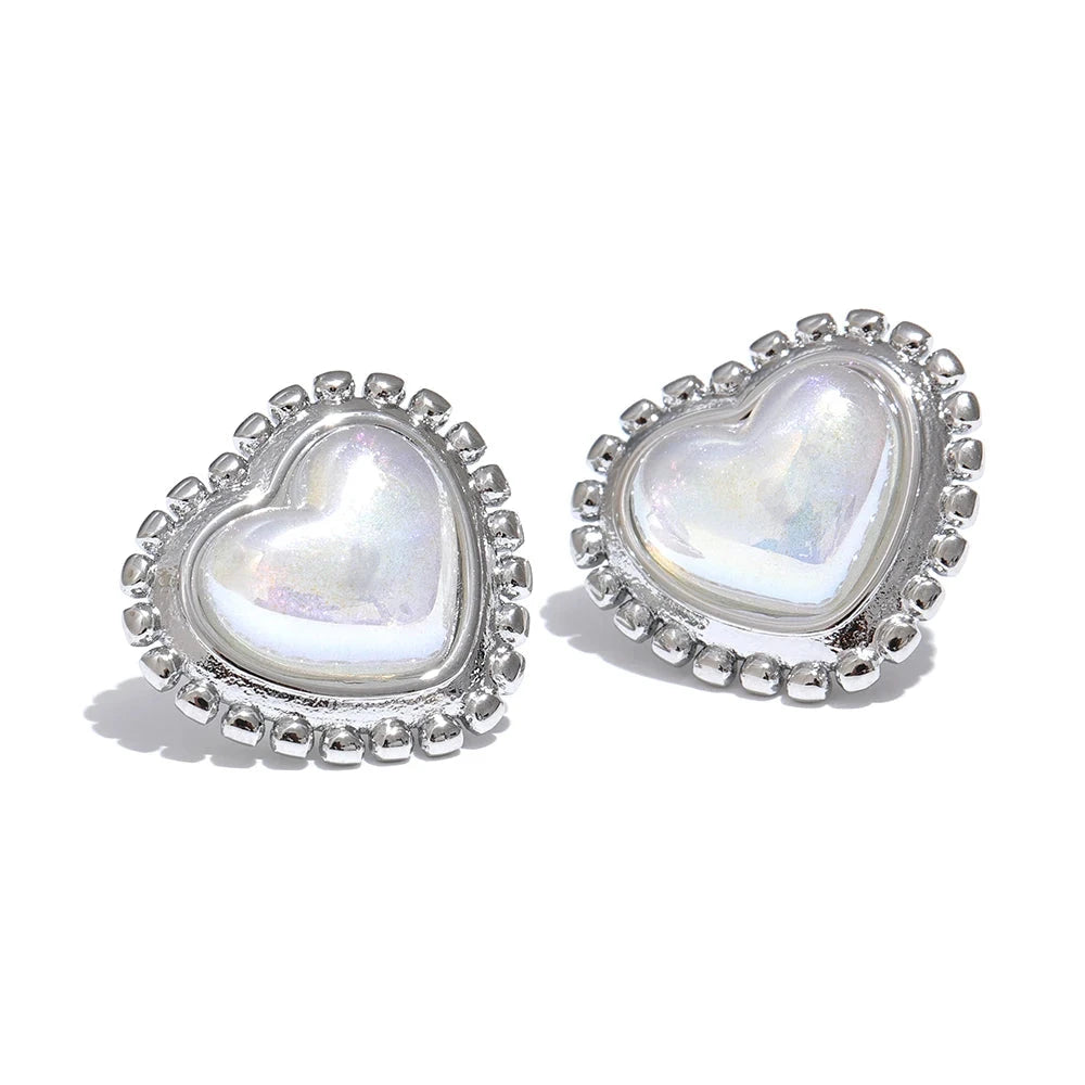 Vintage Pearl Heart Earrings Yhpup