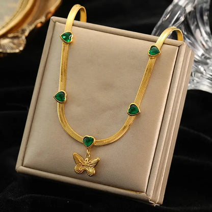 Jasmine Butterfly Crystal Pendant EILIECK