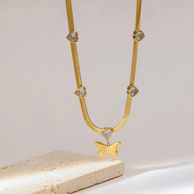 Jasmine Butterfly Crystal Pendant EILIECK