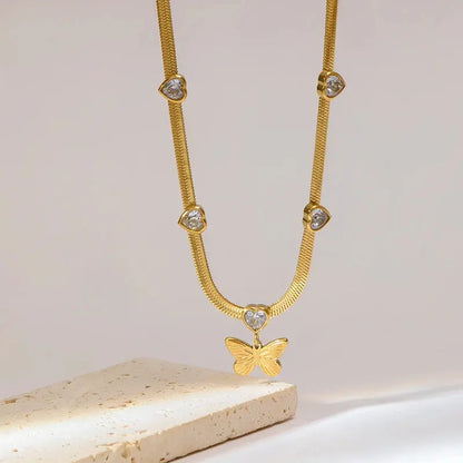 Jasmine Butterfly Crystal Pendant EILIECK