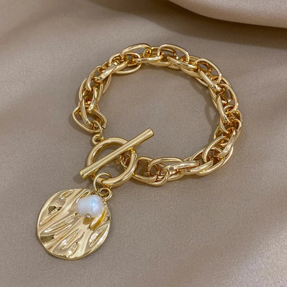 Gold Pearl Charm Bracelet Greatera