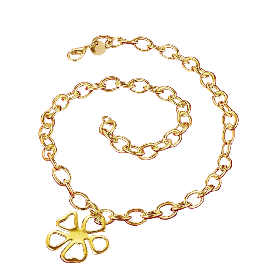 ALIZERO 18K Gold Necklace 18 Inch Flower Pendant Necklaces For Women Fashion Fine Jewelry Gifts Personality Trend Accessories ARDEINAL