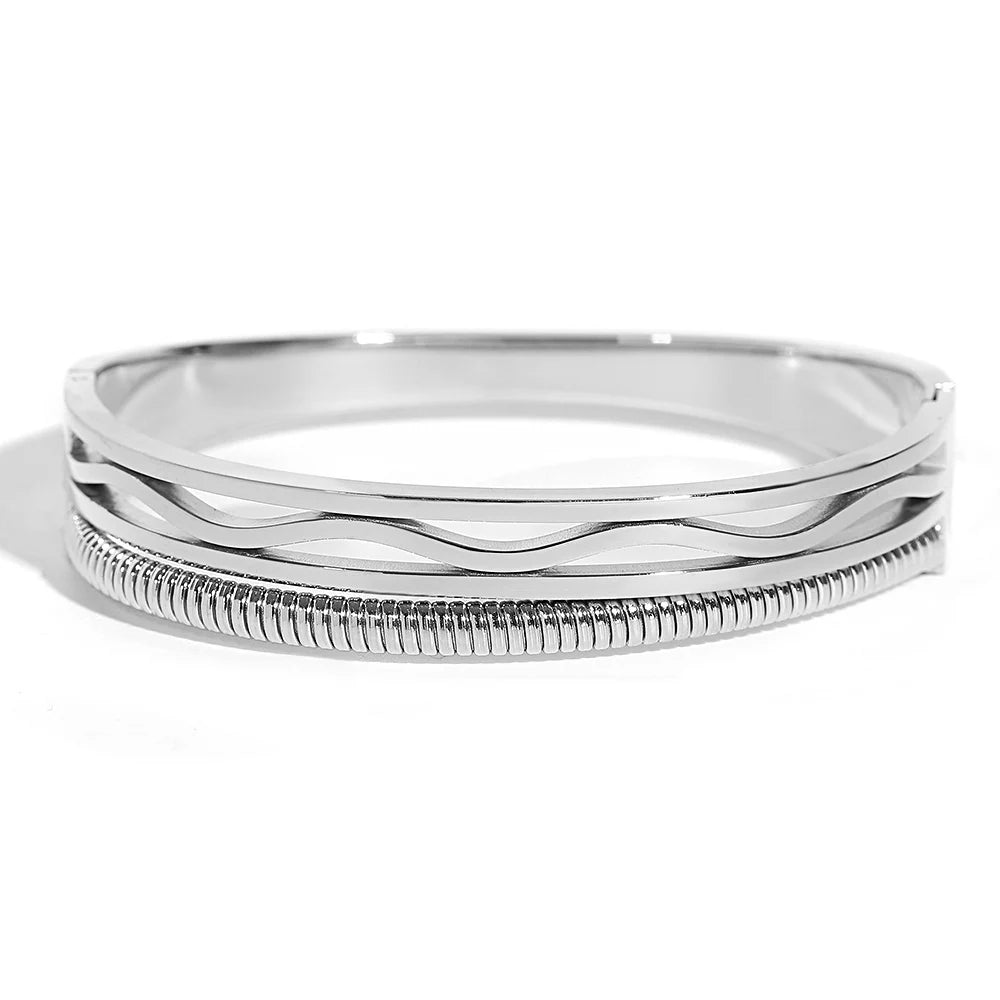 Silver Wave Cuff