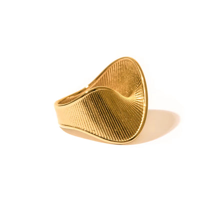 Chunky gold stainless steel ring