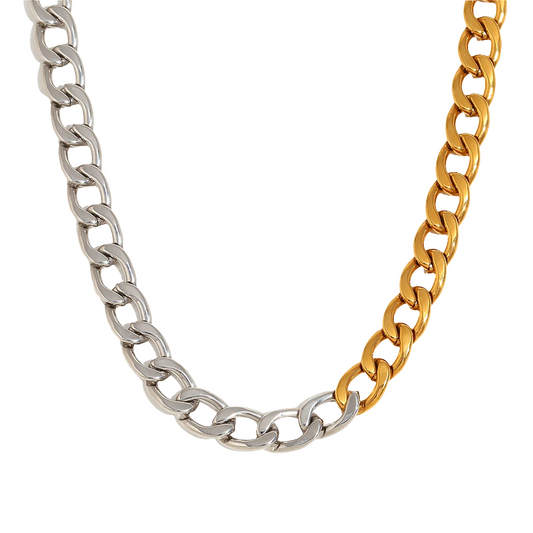 Two Tone Chain Link Necklace 