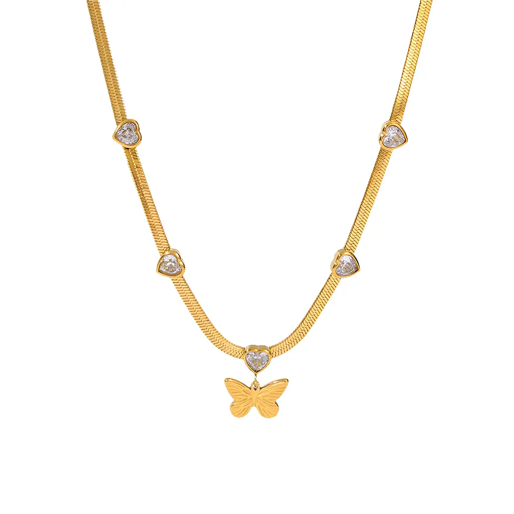 Jasmine Butterfly Crystal Pendant EILIECK