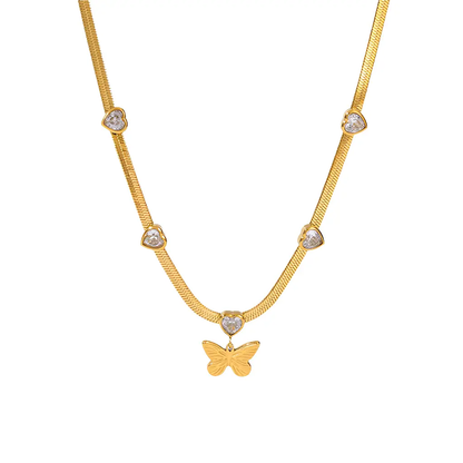 Jasmine Butterfly Crystal Pendant EILIECK
