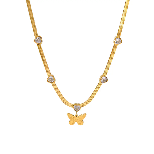 Jasmine Butterfly Crystal Pendant EILIECK